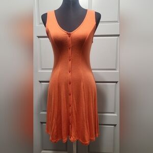 Soprano Fit & Flare Midi/Mini Orange Knit Dress Woman  Medium